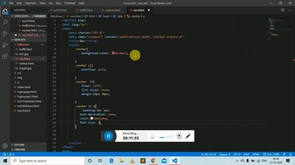 How to create a Navigation Menu in html and Css // using Visual Studio code