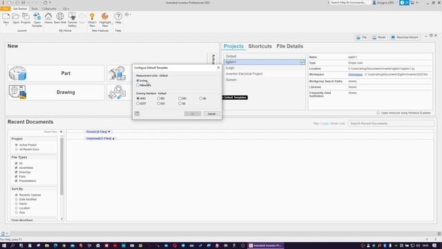 Autodesk Inventor 2022 - Çizim Standardı ve Ölçü Biriminin Seçilmesi смотреть онлайн
