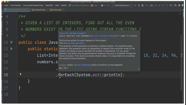 JAVA 8 INTERVIEW QUESTION ANSWER | FIND EVEN NUMBERS USING STREAM AND LAMBDA FUNCTIONS |InterviewDO смотреть онлайн