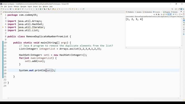 Remove Duplicate Number From List Using Java8 | TCS Java Interview Questions and Answers (HINDI) смотреть онлайн