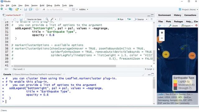 R Leaflet Tutorial | clustering the markers | markerClusterOptions() argument demo #12 смотреть онлайн