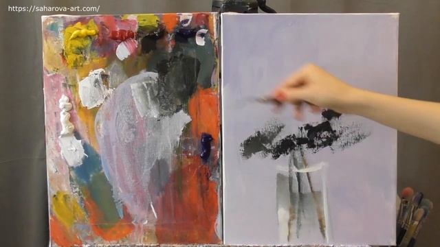 Как научиться писать сирень маслом, живопись для начинающих, художник Фания Сахарова смотреть онлайн