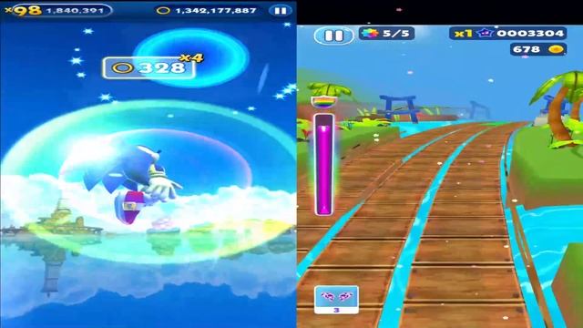 Sonic Dash VS Unicorn Dash _ Movie Sonic vs All Bosses Zazz Eggman смотреть онлайн