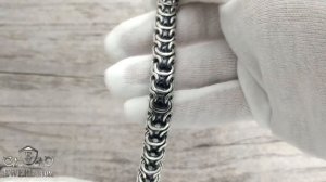 Мужской серебряный браслет Рамзес 50 грамм с чернением. Купить плетение Рамзес из серебра 925 пробы