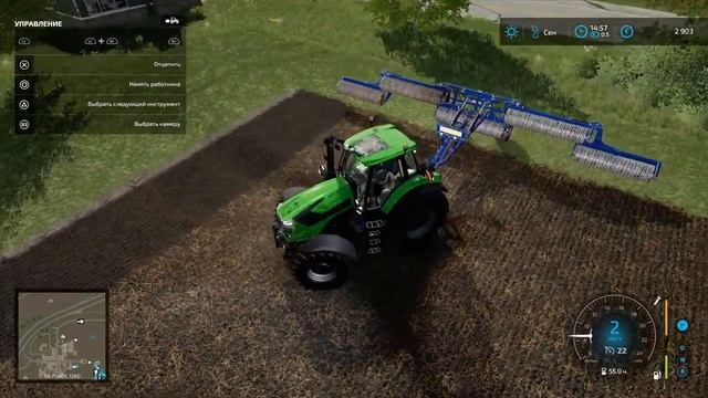 Farming Simulator 22 ➤ Сложный режим • Карта ELMCREEK. Часть 190. Прикатываю поля после посева смотреть онлайн