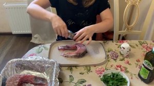 Рецепт запеченных стейков из белого амура