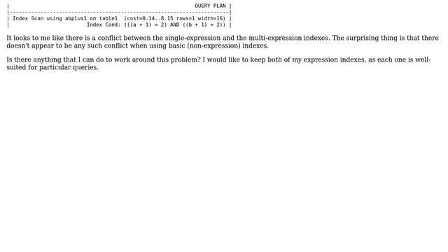 Databases: Multi-expression indexes in PostgreSQL not using being used as expected смотреть онлайн