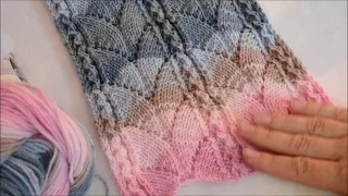 Ажурный узор спицами (для кардигана). Openwork pattern with knitting needles - very simple! смотреть онлайн