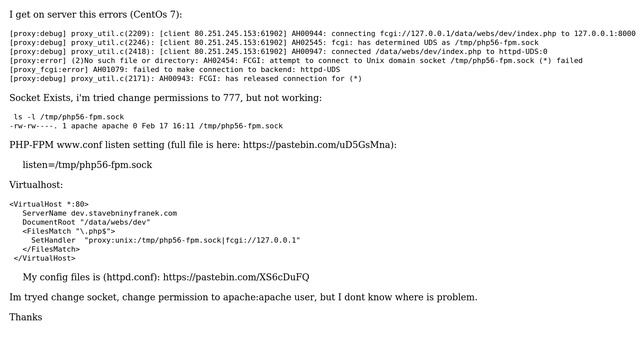DevOps & SysAdmins: PHP-FPM - Error 503 - Attempt to connect to Unix domain socket failed смотреть онлайн