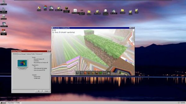 Minecraft Classic 0.30 (ClassiCube) on Windows 95 16 MB Ram
