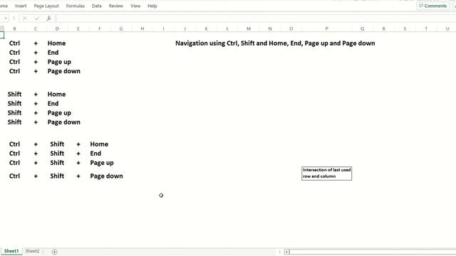 Excel keyboard shortcuts-Navigation and Selection using Ctrl, Shift, Home, End, Page up, Page down смотреть онлайн