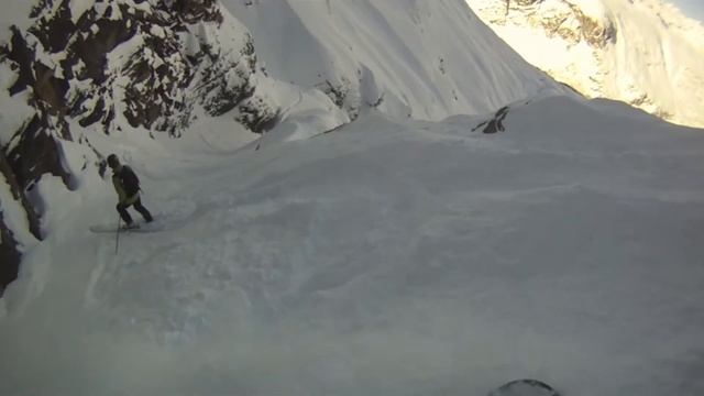 Bonneval sur Arc, couloir Face nord d'Andangne. 02-2014 смотреть онлайн