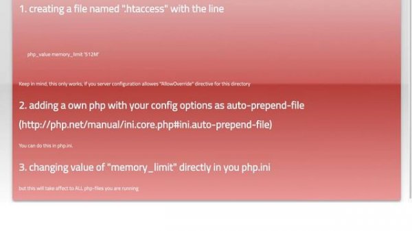 PHP ini_set memory limit