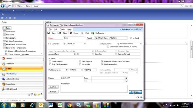Dynamics GP AR Aging смотреть онлайн