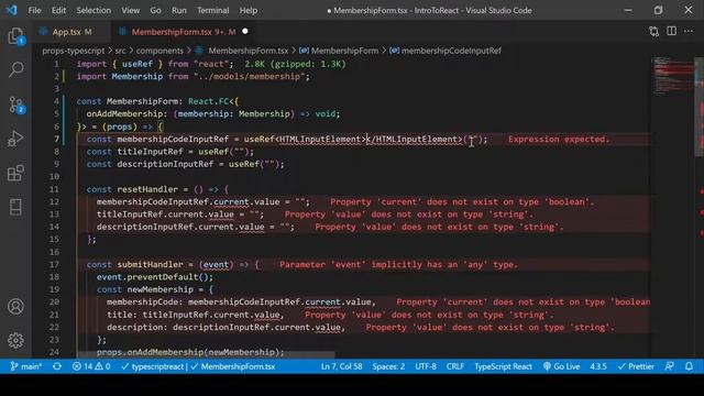 Intro to ReactJS - Part 7b - useState, useRef and function - Typescript смотреть онлайн