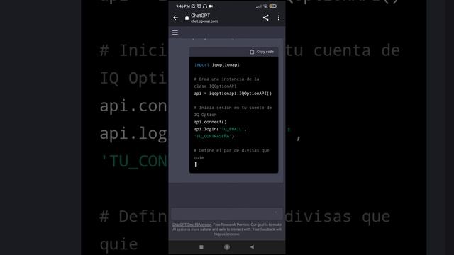 chatgpt - crea un bot de trading en python para iqoption смотреть онлайн