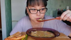 Мукбанг | Самса с говядиной и гороховый суп | Обжор