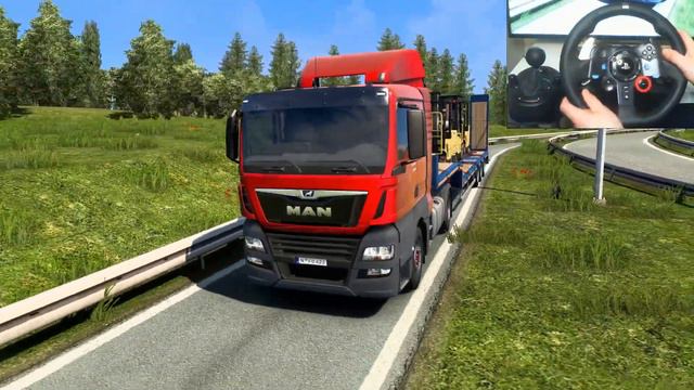 ETS 2 MAN TGX EL3 Transporting Forklifts Part 1 смотреть онлайн