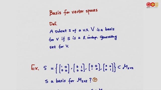 Lec51 線性代數 CH 7.3-1 Basis and Dimensions Part I смотреть онлайн