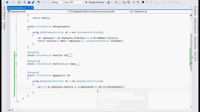 Full CRUD operation using datatables in ASP.NET MVC смотреть онлайн