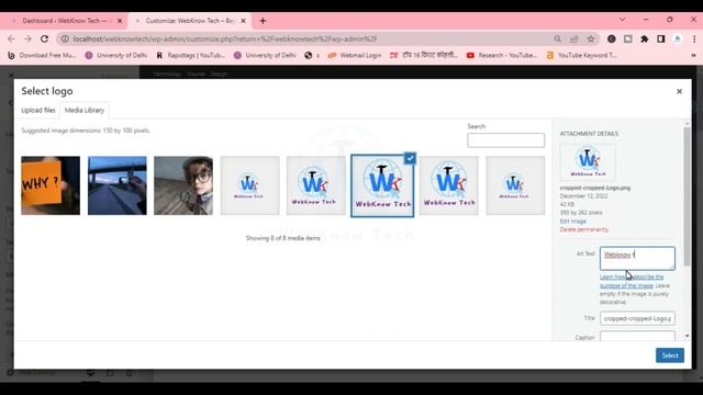 #22 WordPress Website में Logo कैसे Change करे ? | How to Set Logo In WordPress Website #webknowtec смотреть онлайн