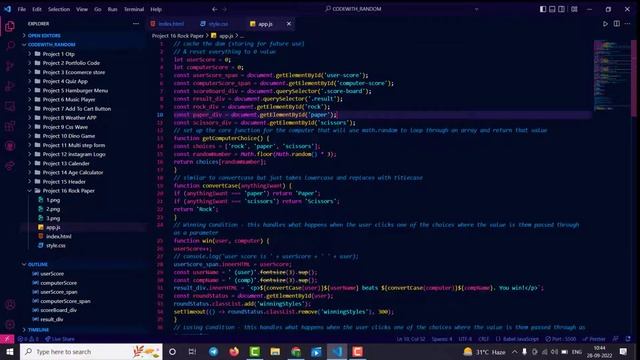 Rock Paper Scissors Game HTML CSS JavaScript | 16 Day Of 100 Project | Rock Paper Scissors Game смотреть онлайн