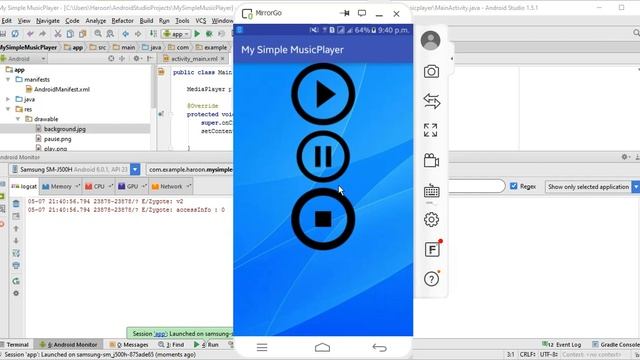 Android music player tutorial (Start,Stop,Pause song) in Android Studio using MediaPlayer смотреть онлайн