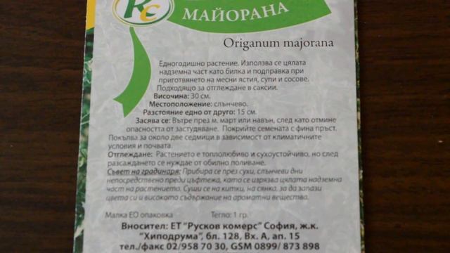 Семена на Майорана сортови - high quality Seeds of Origanum majorana смотреть онлайн