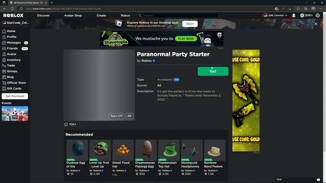How to get Paranormal Party Starter Hat for free in ROBLOX смотреть онлайн