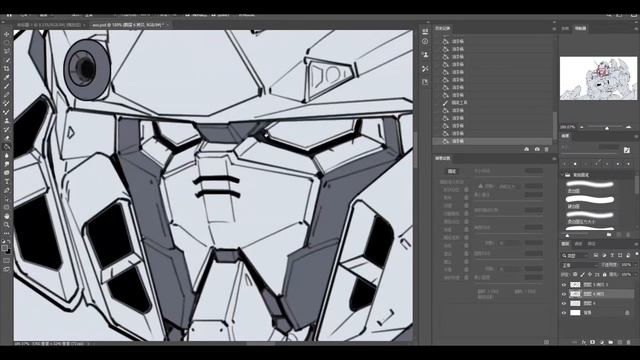 TR style Gundam. Drawing mech in Photoshop [Speed art] смотреть онлайн