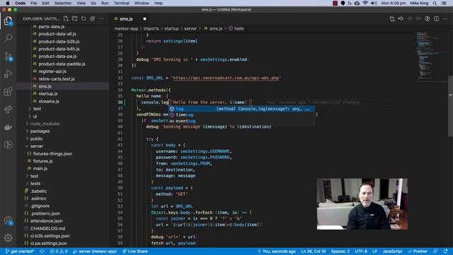 Debugging the Meteor server with VSCode смотреть онлайн