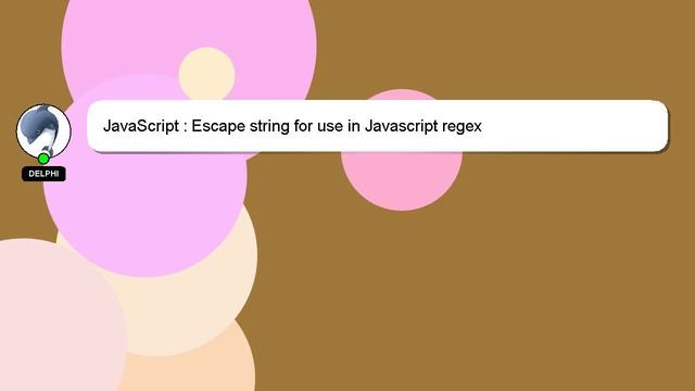 JavaScript : Escape string for use in Javascript regex смотреть онлайн