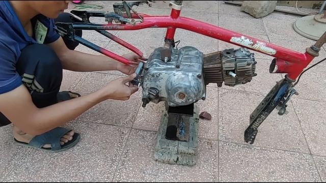 Turn your old bike into a motorcycle- Biến xe đạp cũ thành xe máy. смотреть онлайн