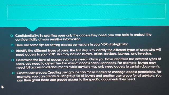 Set Access Permissions in Your Virtual Data Room Strategically смотреть онлайн