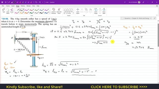 14-84 Kinetics of Particle: Conservation of Energy Chapter 14: Hibbeler Dynamics | Engineers Academ смотреть онлайн