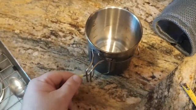 171. 750ml Stainless Steel Lixada Camping Cup Pot With Foldable Handles