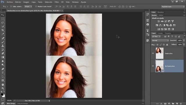 Curso Photoshop CS6 Capítulo 3 - 01 Edición Destructiva vs No Destructiva смотреть онлайн