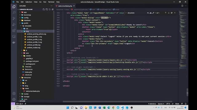 Integrasi Template Dari Admin SB 2 Pada Laravel 8 смотреть онлайн
