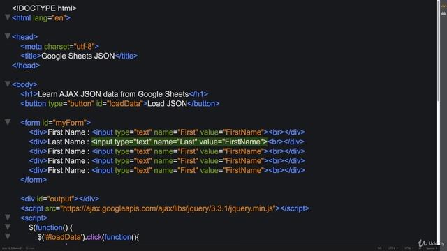 JSON+AJAX+API 0709 Form Setup to Post on webpage смотреть онлайн