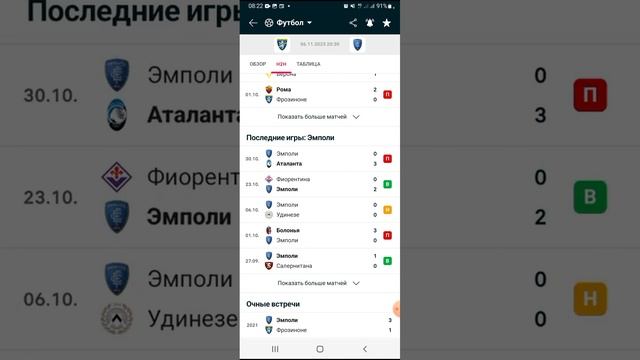 Фрозиноне Эмполи прогноз на футбол 6.11.23 смотреть онлайн