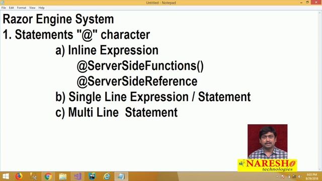 Razor Syntax Reference | ASP.NET MVC Tutorial | By Mr.Sudhakar Sharma смотреть онлайн