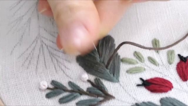 January pattern Floral wreath. Embroidery for beginners смотреть онлайн
