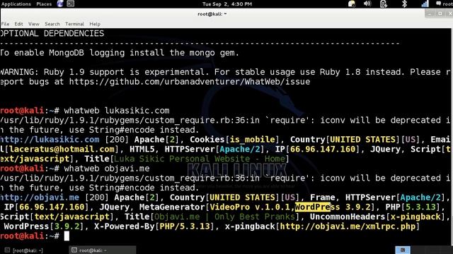 Kali Linux - How to use WhatWeb смотреть онлайн