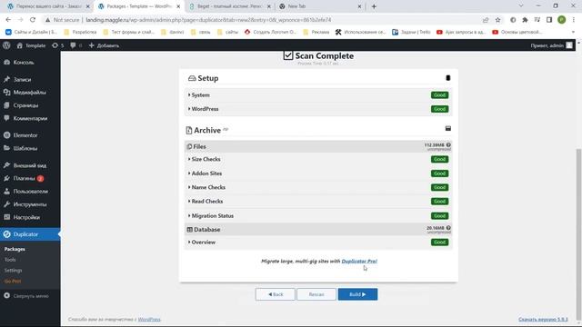 Выгрузка сайта на рабочий стол с помощью плагина Duplicator смотреть онлайн