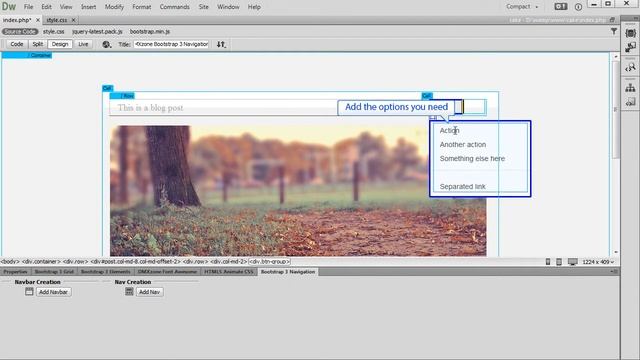 Adding contextual dropdowns to your content using DMXzone Bootstrap 3 Navigation смотреть онлайн