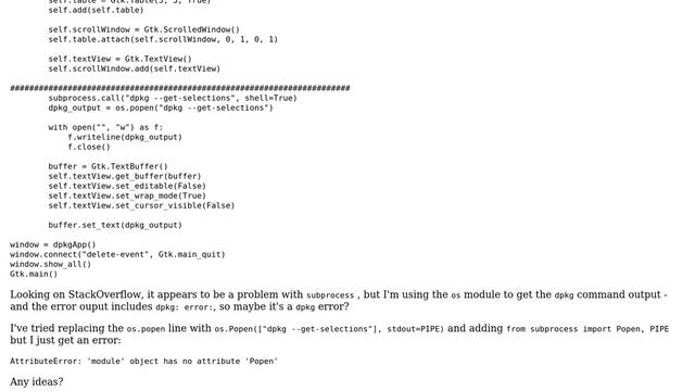 Ubuntu: Dpkg broken pipe error when using os.popen in Python смотреть онлайн