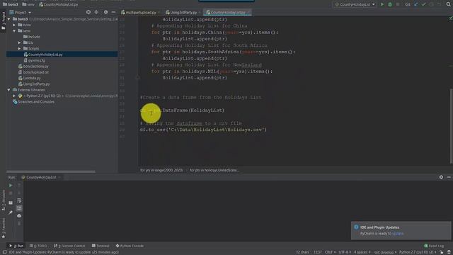 Create a Holiday List for multiple countries using Python смотреть онлайн
