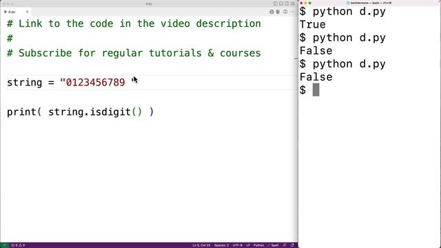 String isdigit() Method | Python Tutorial смотреть онлайн