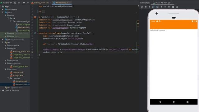 Part: 1 Learn to build a custom Navigation Drawer with Navigation components in Kotlin смотреть онлайн