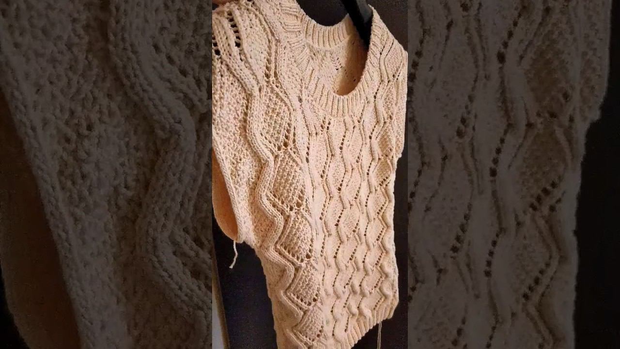 Летняя ажурная кофточка #летняяодежда #вязание #айкорд #рукоделие